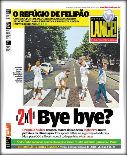 LANCE! Brazil newspaper England Bye Bye Abbey Road Beatles